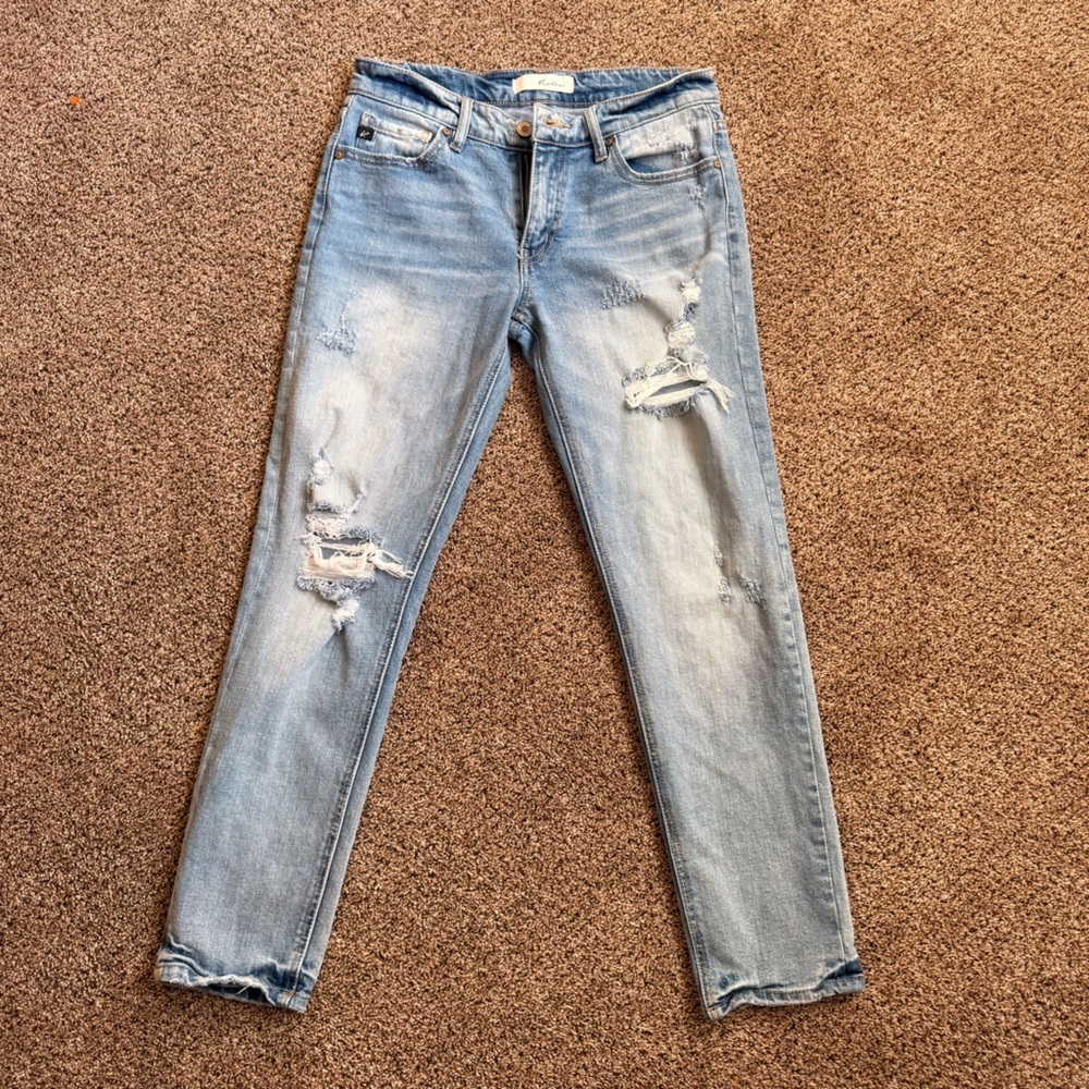 KanCan Distressed Skinny Jeans Light Wash Stretch Denim Size 26 - Picture 2 of 5